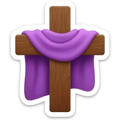 Cruz cuaresma, con manta morada sticker