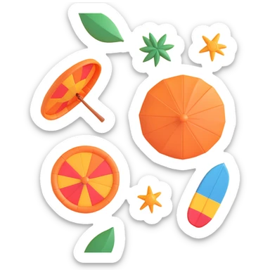 A colorful picture depicting a warm summer sticker