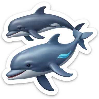 une baleine avec un dauohin en dessous sticker