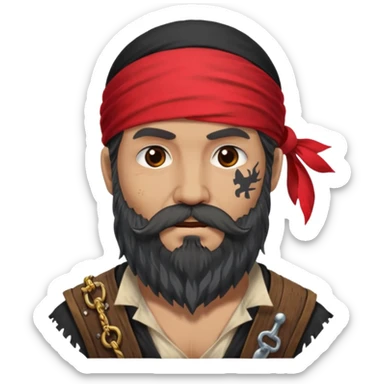 Pirate with Long Beard sticker