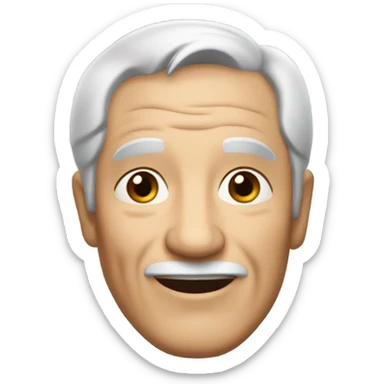 grandpa with black hair sticker