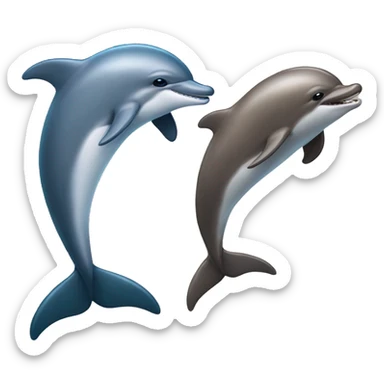 Dolphin playing with an otter sticker