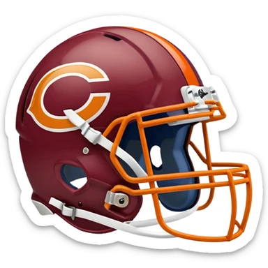 The Washington commanders football helmet and the Chicago Bears football helmet facing each other sticker