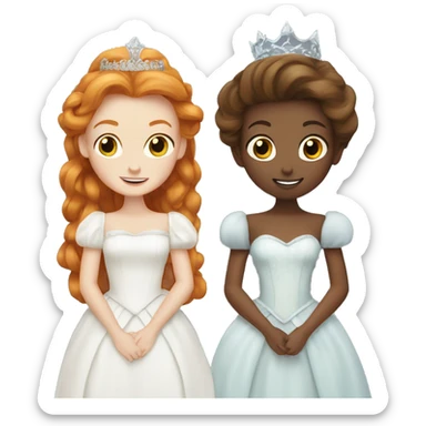 ginger and brunette white girls dressed as princesses sticker