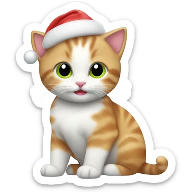 Kittens on holiday at Christmas sticker