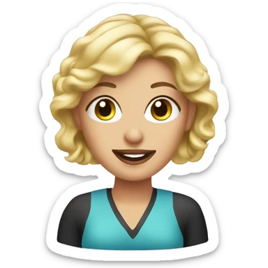 blonde nail technician  sticker