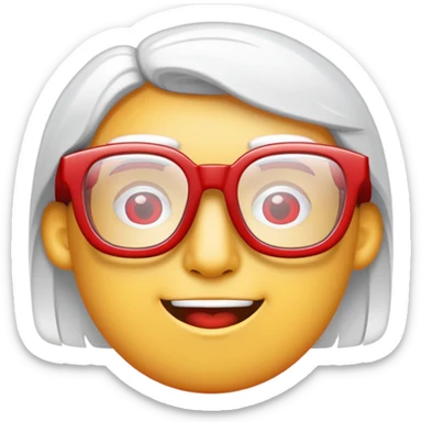 red glasses without a face, just the glasses sticker