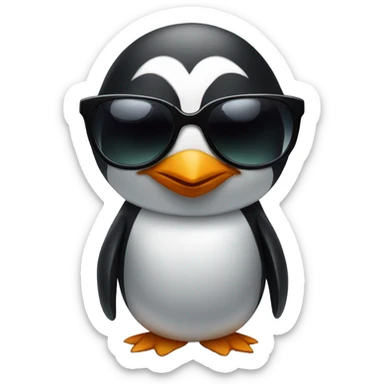penguin with sunglasses sticker