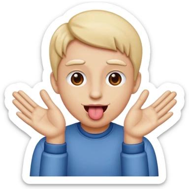 Face with tongue out and hands on either side  sticker