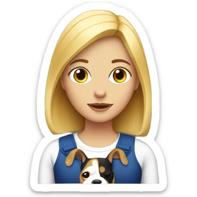 Blonde girl with a beagle sticker