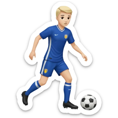 A soccer Player, WHO only hast a head and one foot beneath the head sticker