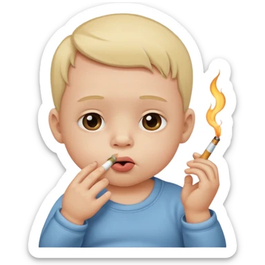 a baby smoking a cigarette and looking drunk sticker