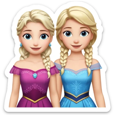 elsa and anna sticker