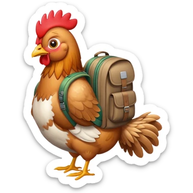 Huhn mit Rucksack  sticker