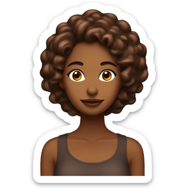 Chica de cabello rizado color chocolate durmiendo  sticker