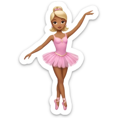 brown skin blonde barbie ballerina  sticker