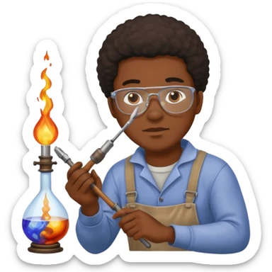 Glass Blower black man sticker