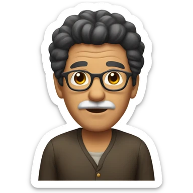 grandpa with black hair sticker