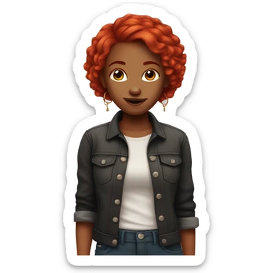 Red Hair Girl with Piercings sticker
