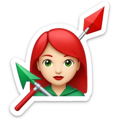 Tag vermelha com uma flecha pra cima verde sticker