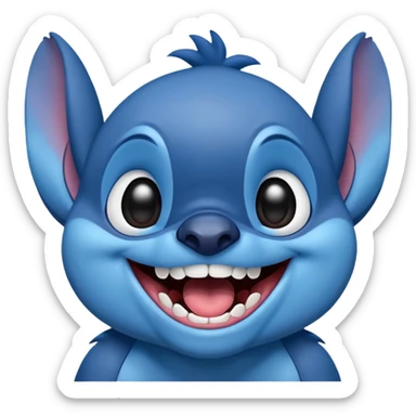 Stitch from Lilo and Stitch, laughing sticker