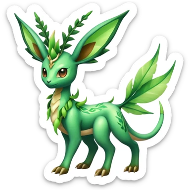 Exotic Tropical Rare Shiny Epic Ethereal Leafeon-Flygon-Tropius-hybrid, full body sticker