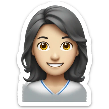 Korean female team leader with a confident smile sticker