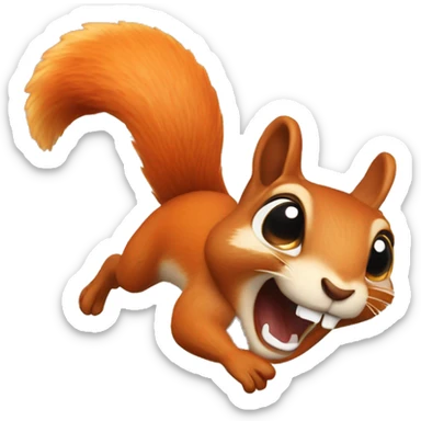 jumping squirrel orange burnt sticker