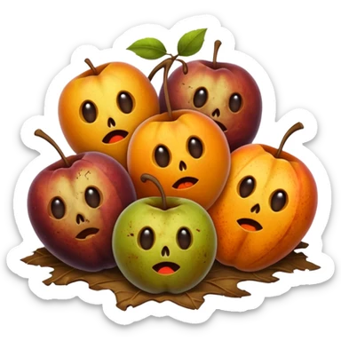 small pile of rotten fruits sticker
