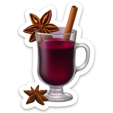 Mulled wine with star anise sticker