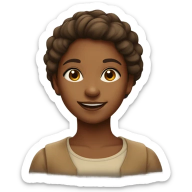 Pretty portrait of a brown skinned girl sticker
