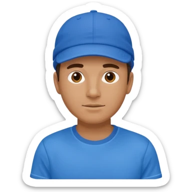 blue tennis hat and blue tshirt man sticker