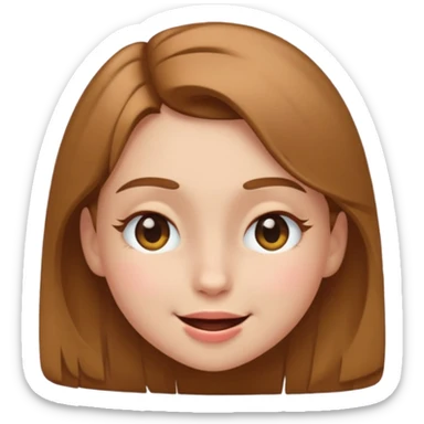Girl winking with her left eye closed, happy face, emoji style sticker