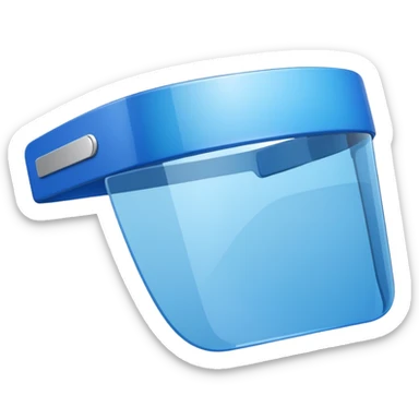 a blue rectangle labeled "visor" sticker