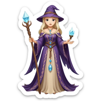 portrait of Elegant sorceress – Long dress, staff





 sticker