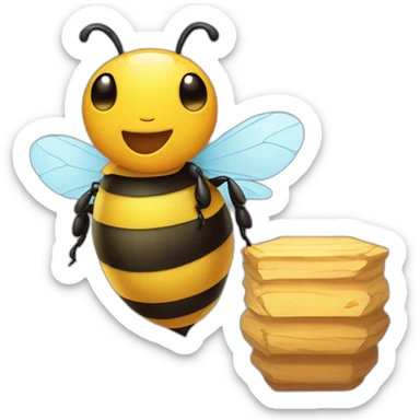 bee on hive sticker