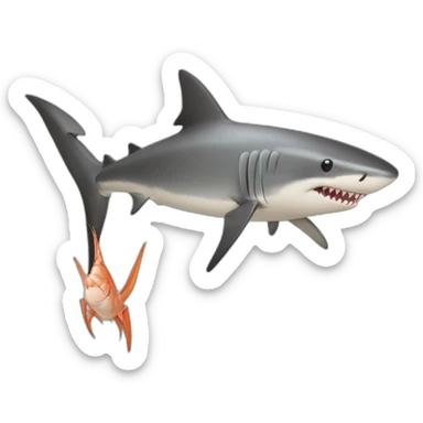 Requin mange crevette sticker