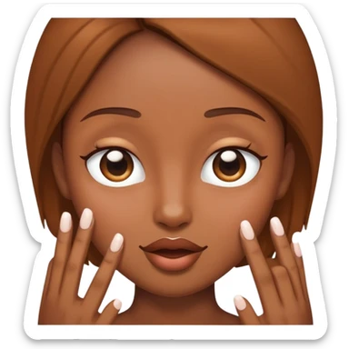 White vagina with brown hand fingering vagina sticker