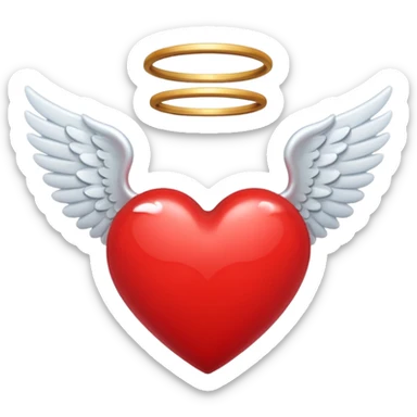 heart with angel wings sticker