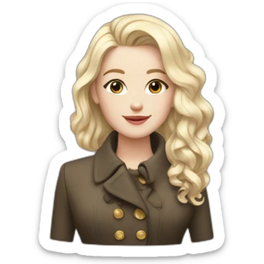 rich white girl ; blach hair ; fancy coat sticker