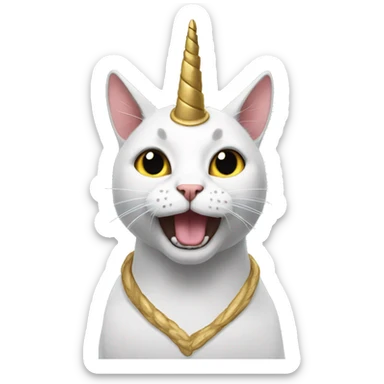Cat merged into a unicorn  sticker