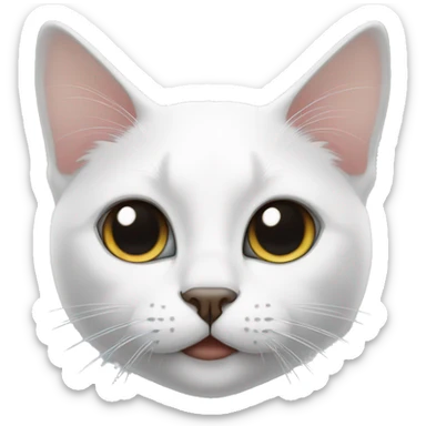 White and black cat with black point on the nose sticker