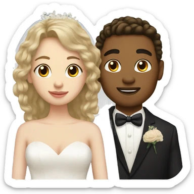 boyfriend and girlfriend in wedding, light skinned sticker
