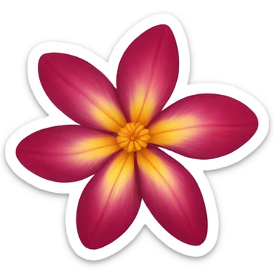 red-golden 7-petal fower with yellow and purple pistil sticker