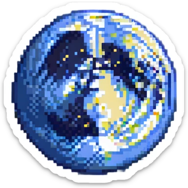 pixel art full moon, retro style, warm muted colors, subtle grain, nostalgic aesthetic sticker