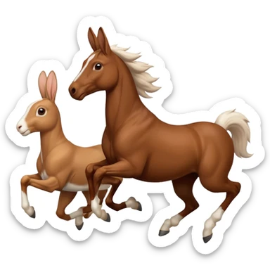 Exciting rabbit galloping horse sticker