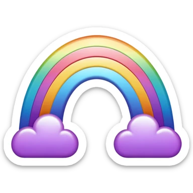 arco iris branco e roxa sticker