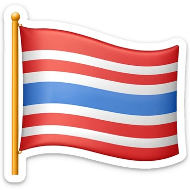 Flag with 3 horizontal colors. First is red then blue then white  sticker