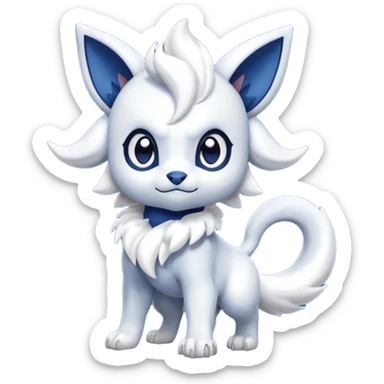 Absol-Meowstic-Fakémon-hybrid-creature (full body)  sticker