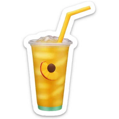 Dunkin donuts mango pineapple drink refresher with straw sticker